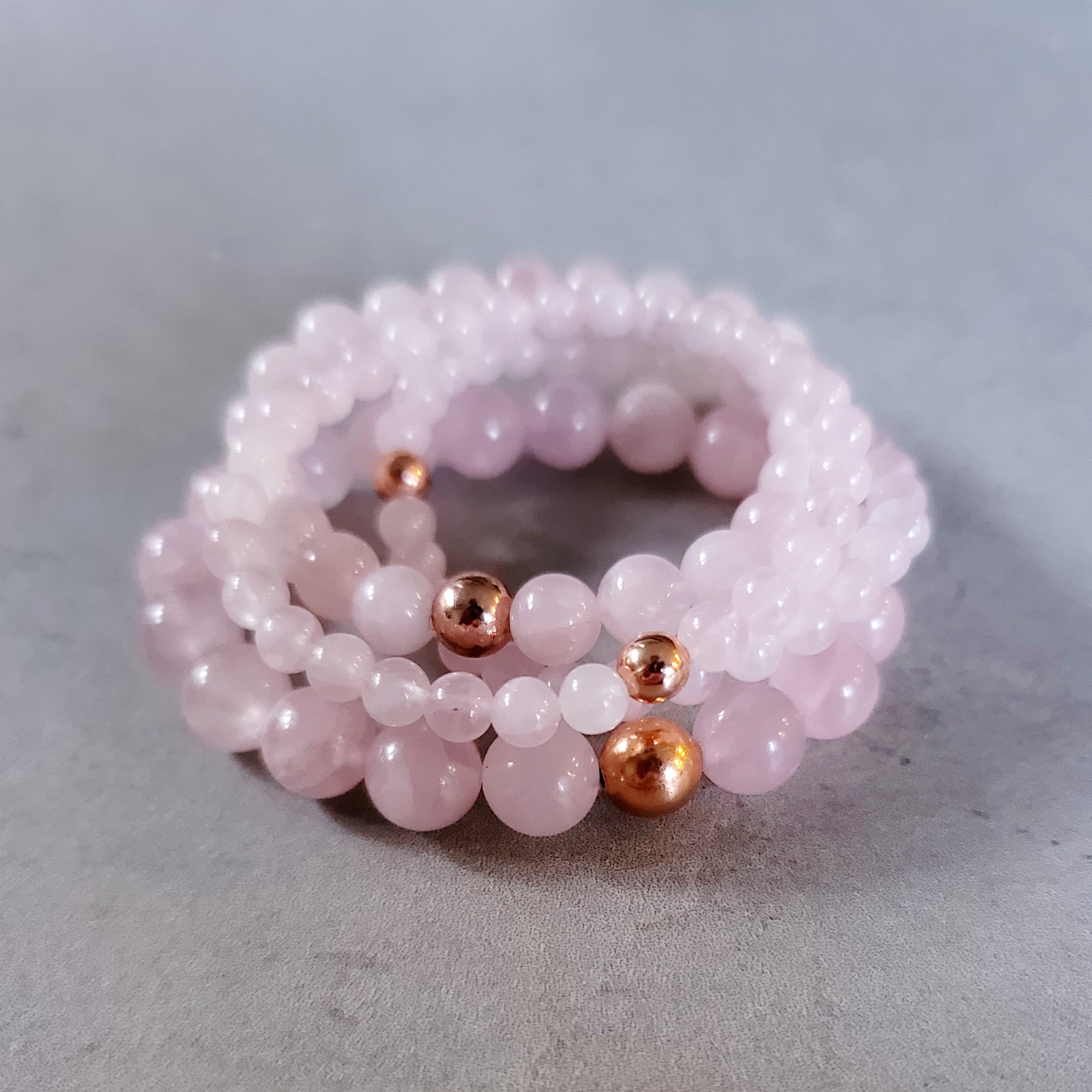 State of Grace Collective Rose Quartz and Copper Bracelet
